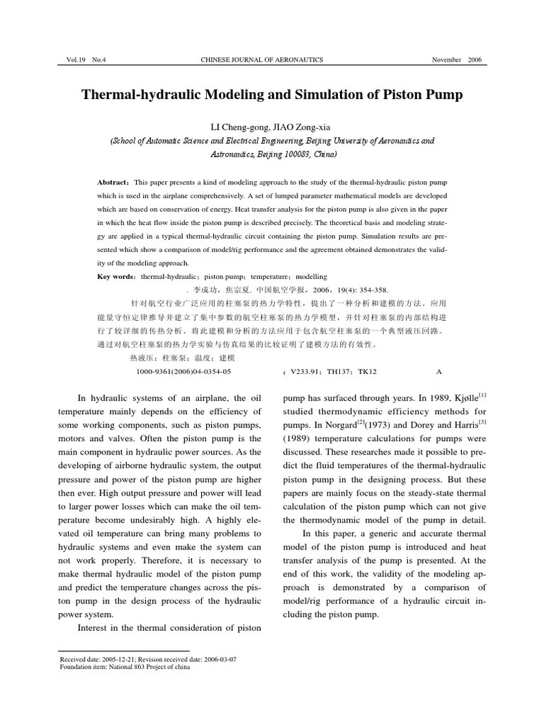 ThermalHydraulic Modeling and Simulation of Pisto PDF