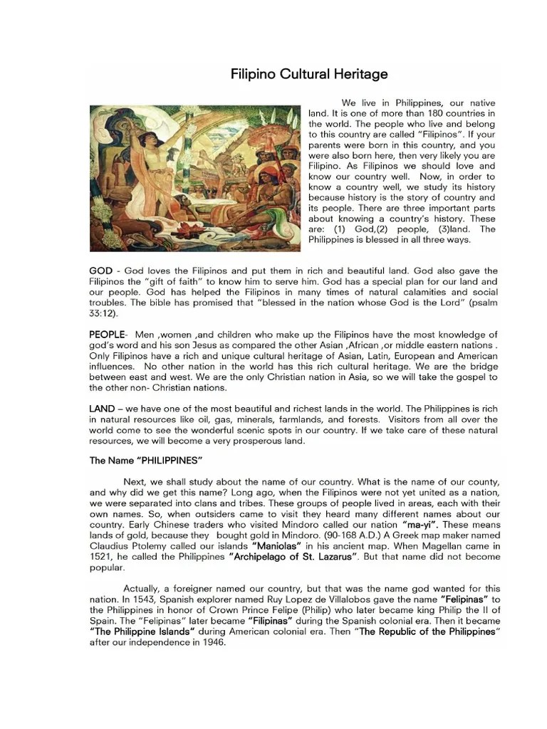 Lesson 4 Facets of Filipino Heritage PDF