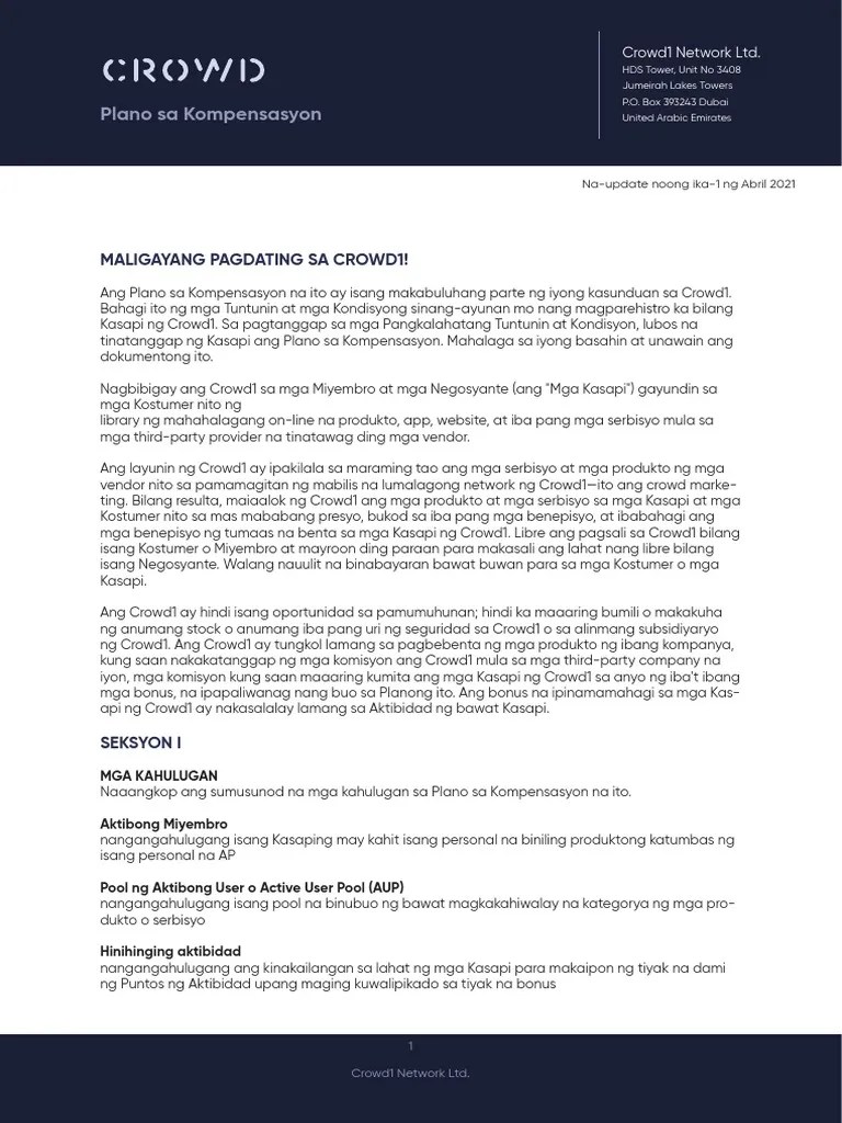 Tagalog Crowd1 Compensation Plan PDF