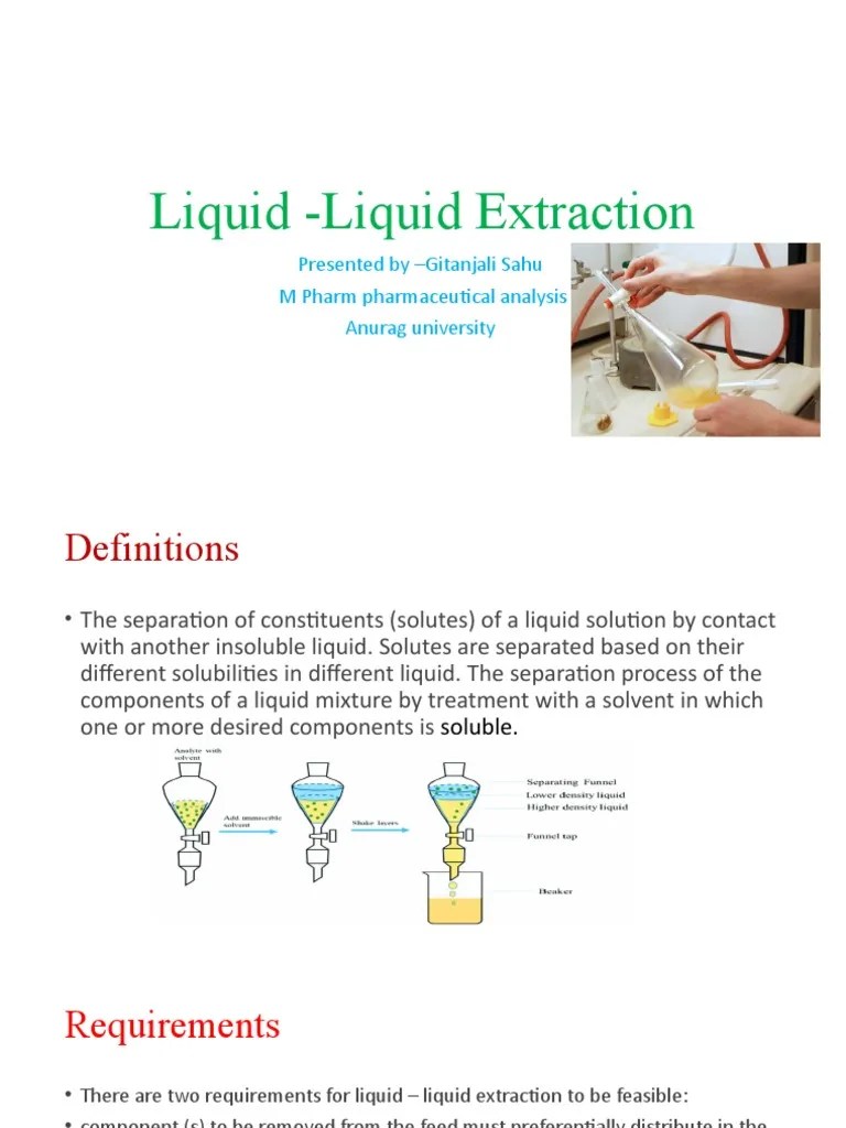 Liquid Liquid Extraction PDF Solubility Liquids