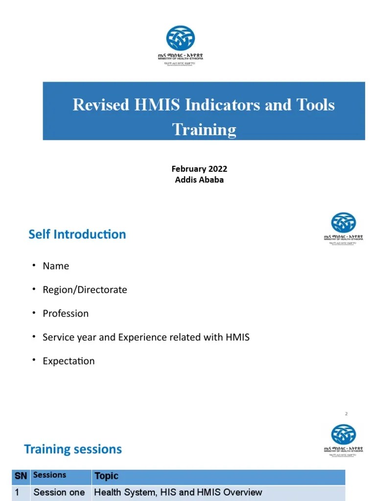 Revised HMIS Indicators Tools Training PPT Final Download Free PDF Medical Record Patient