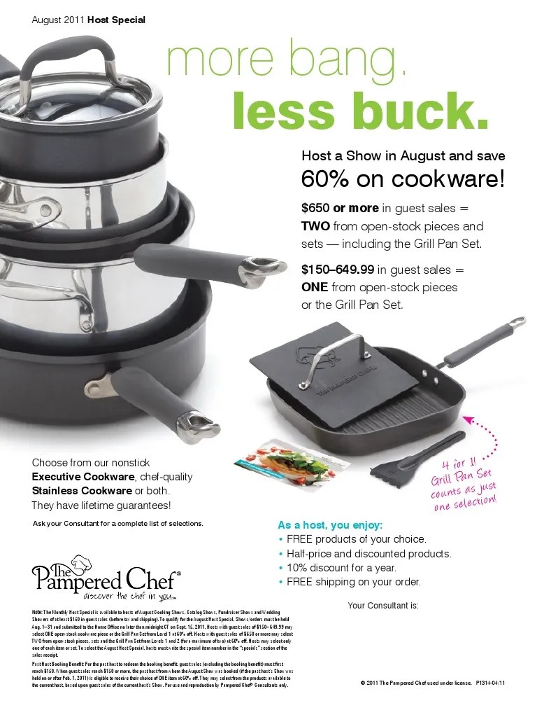 Pampered Chef August Host Special Frying Pan Cookware And Bakeware