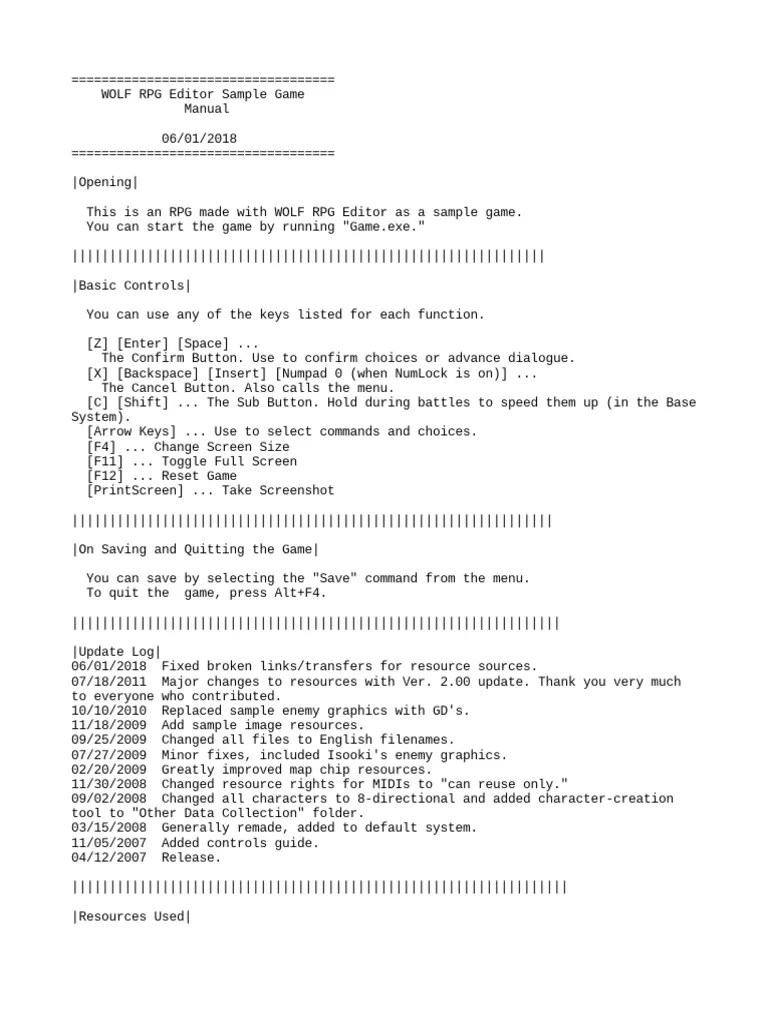 Sample Game Manual | PDF | Computing | Software