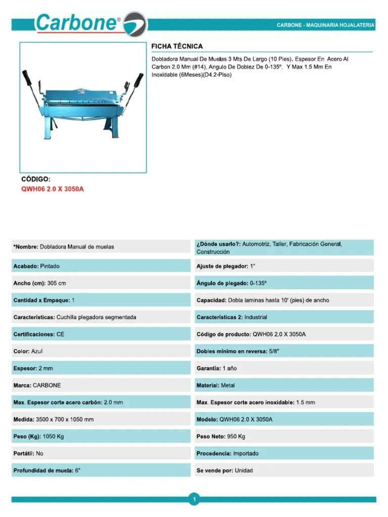 Ft-Dobladora de Lamina Manual | PDF