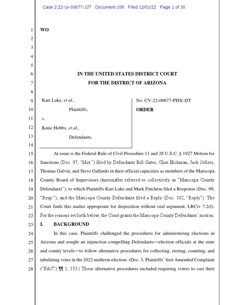 Sanctions Lake v. Hobbs PDF Federal Rules Of Civil Procedure