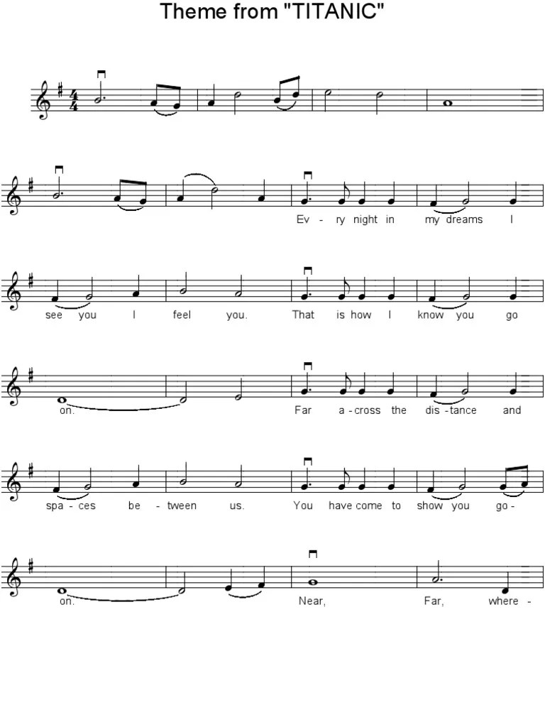 My Heart Will Go On (Titanic) partitura para violin