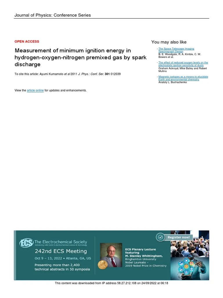 H2 Auto Ignition Energy PDF Electrostatic Discharge Capacitor