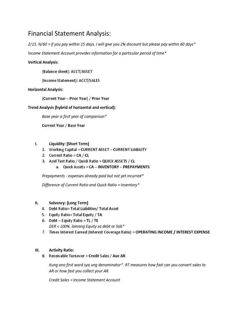 FSA Formulas ++ Notes Download Free PDF Equity (Finance) Dividend