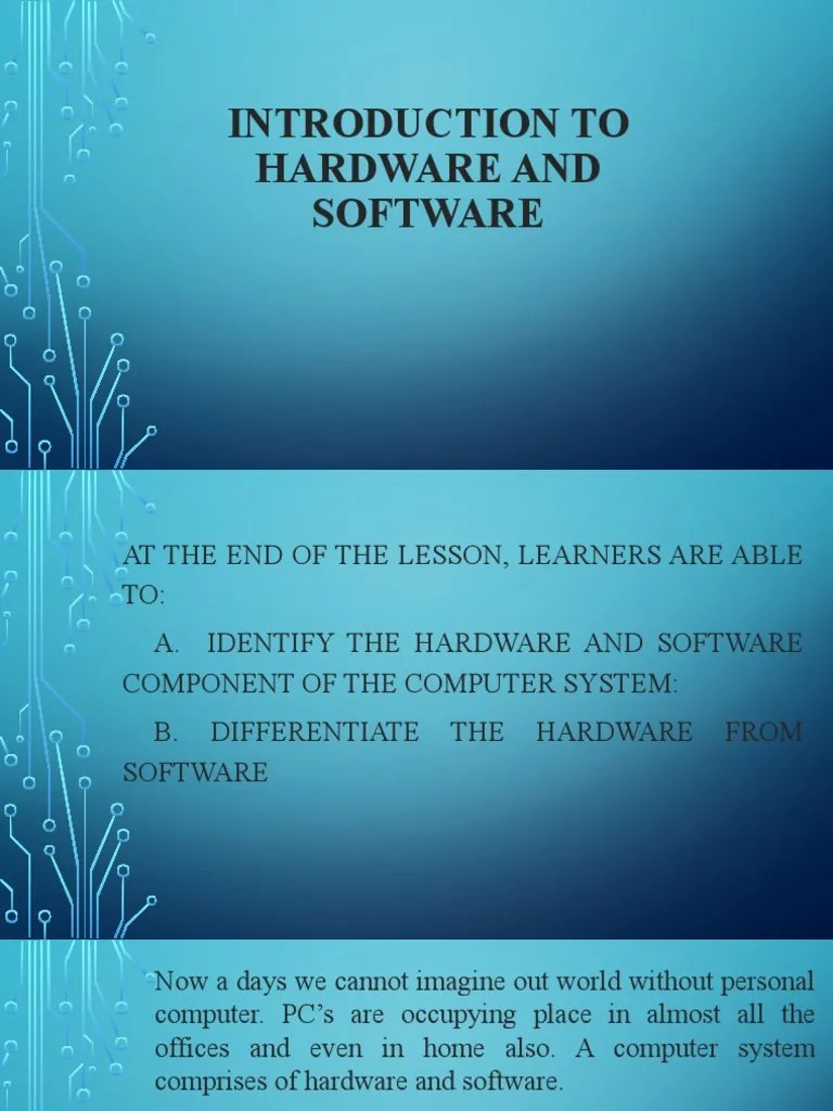 2 Introduction To Hardware and Software PDF