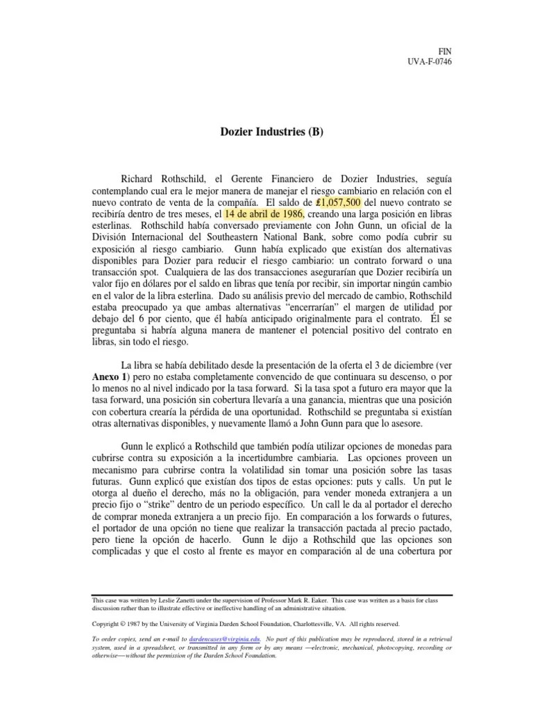 Dozier Industries Español B PDF Libra esterlina Economía Financiera