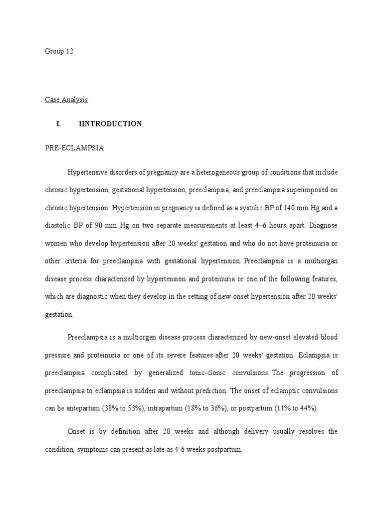 Pre Eclampsia PDF Pregnancy Hypertension