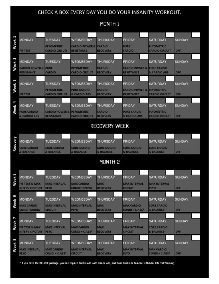 Insanity Workout Cardio Abs insanity workout schedule for beginners