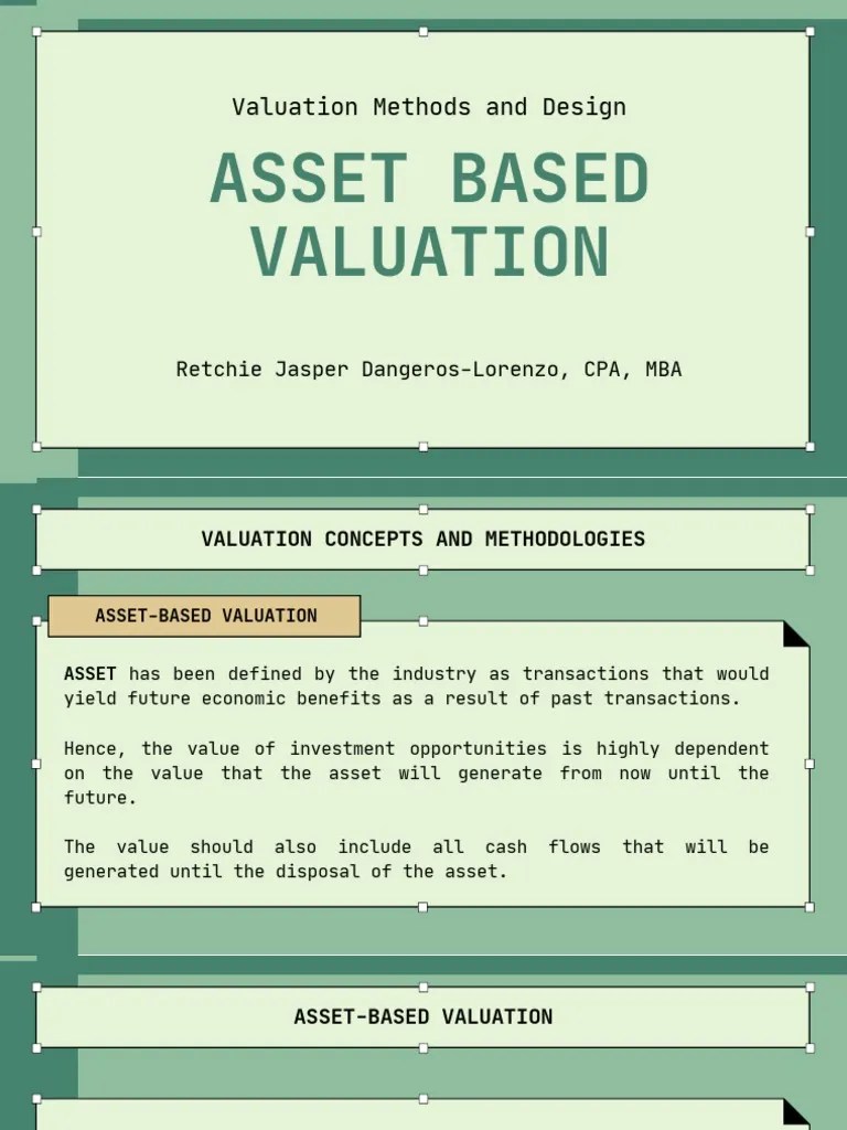Asset Based Valuation PDF Valuation (Finance) Book Value