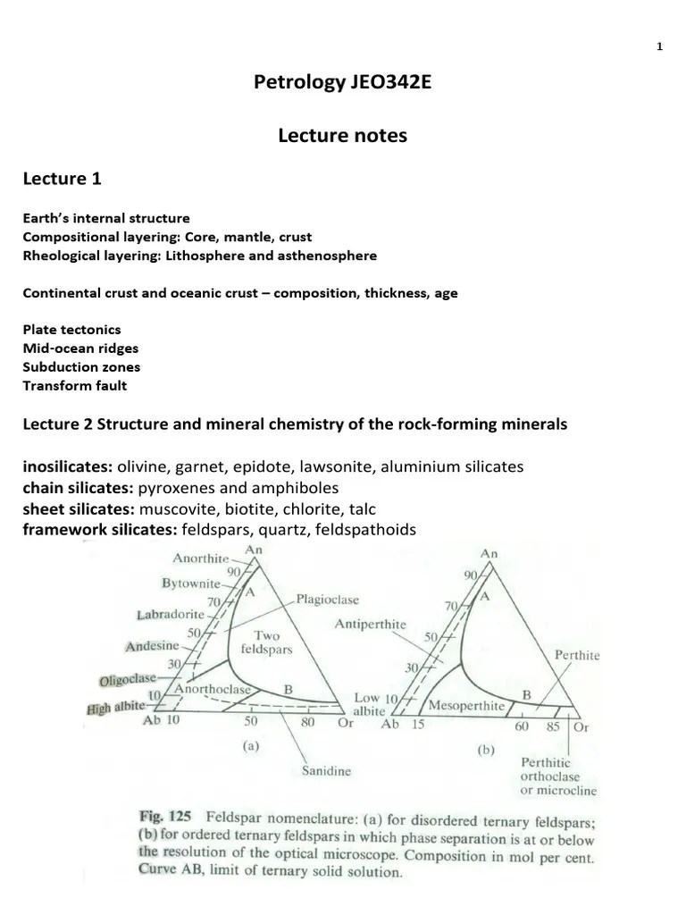 Petrology Lecture Notes 2017 Re PDF Magma Radioactive Decay