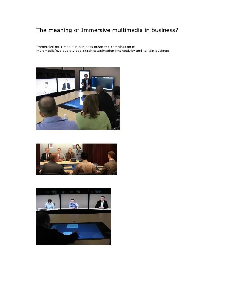 The Meaning of Immersive Multimedia in Business