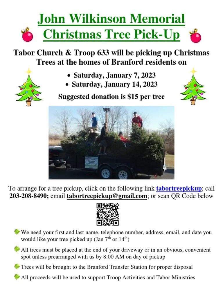 2023 John Wilkinson Memorial Christmas Tree PickUp Flyer PDF
