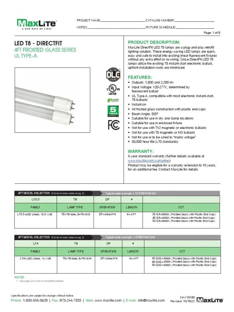 L14T8DF440 Ga2 Download Free PDF Fluorescent Lamp Components