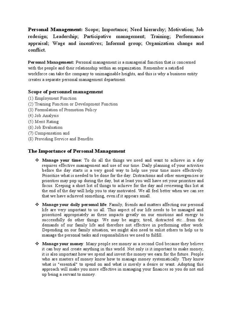 Personal Management PDF Performance Appraisal Leadership