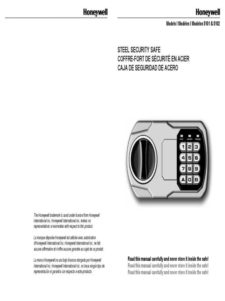 Comprehensive User Manual for Honeywell Steel Security Safe Models 5101