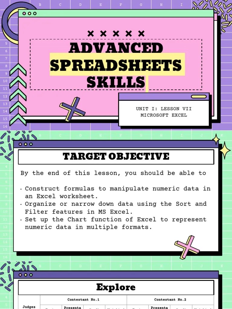 Advanced Spreadsheet Skills PDF Microsoft Excel Spreadsheet