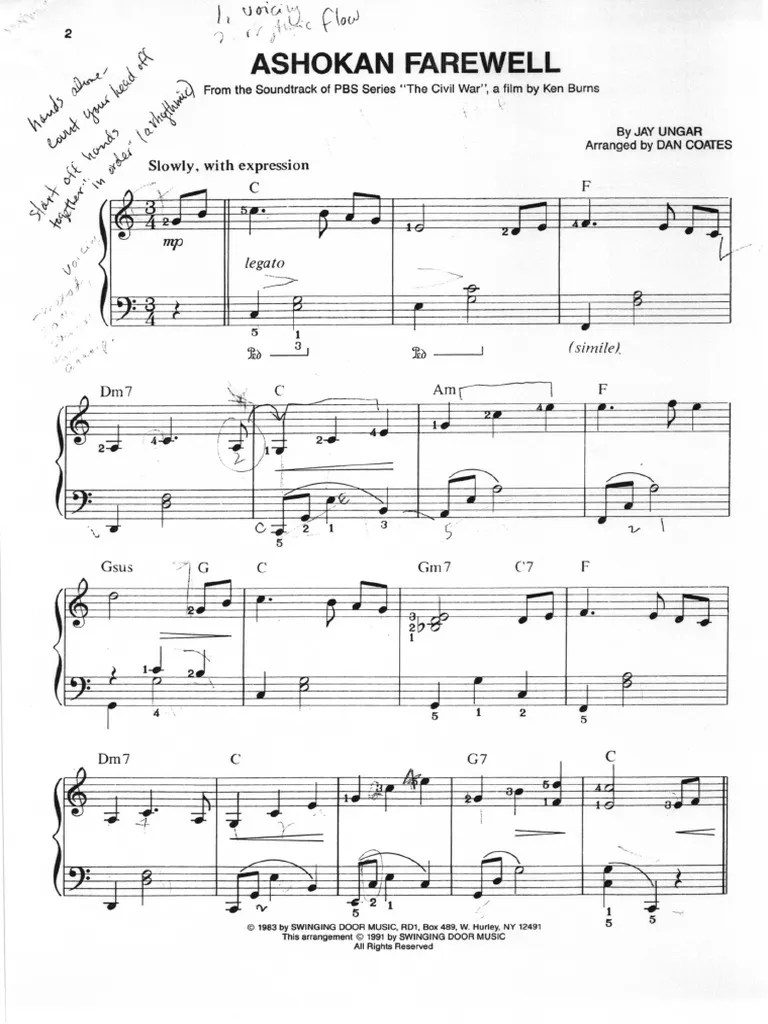 Ashokan Farewell Easy Solo PDF