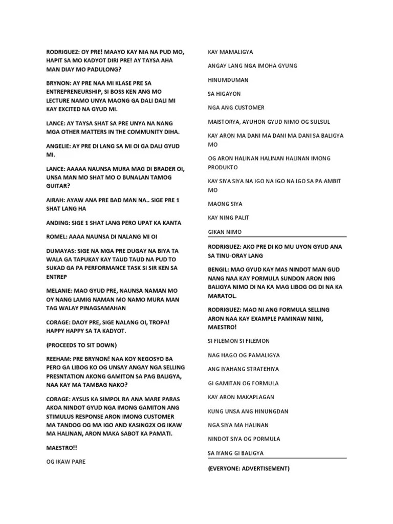 Sales Presentation Script PDF