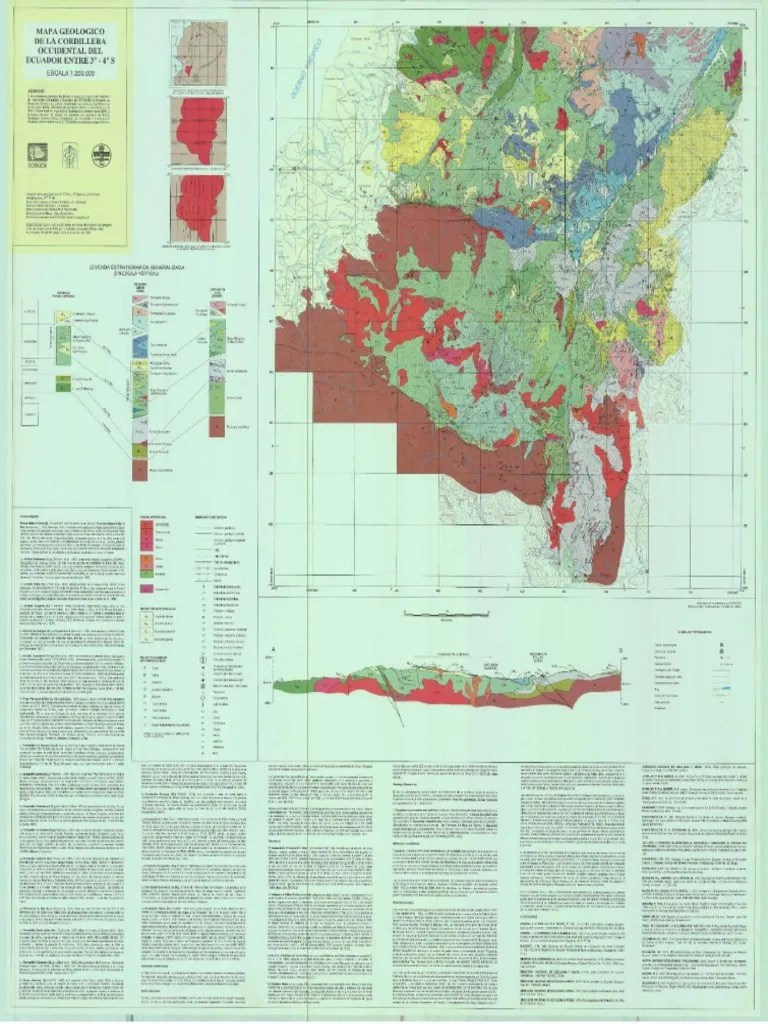 Mapa Geológico Cordillera Occidental Del Ecuador Entre 3°4°S Escala