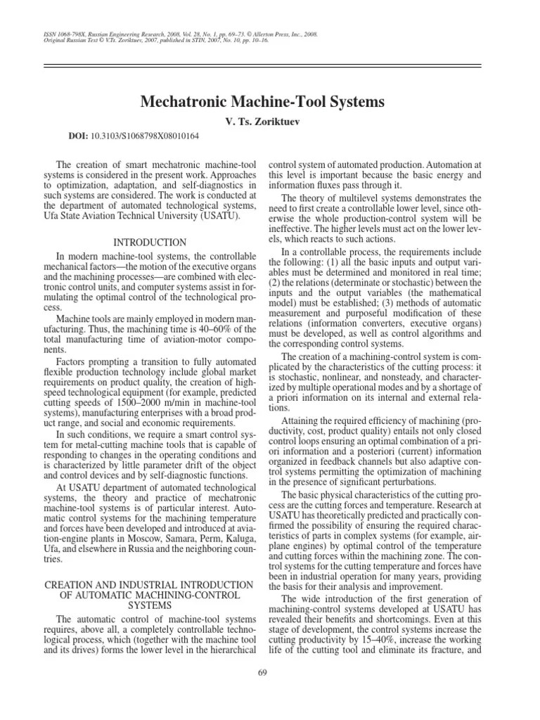 Mechatronic System PDF Automation Mechatronics