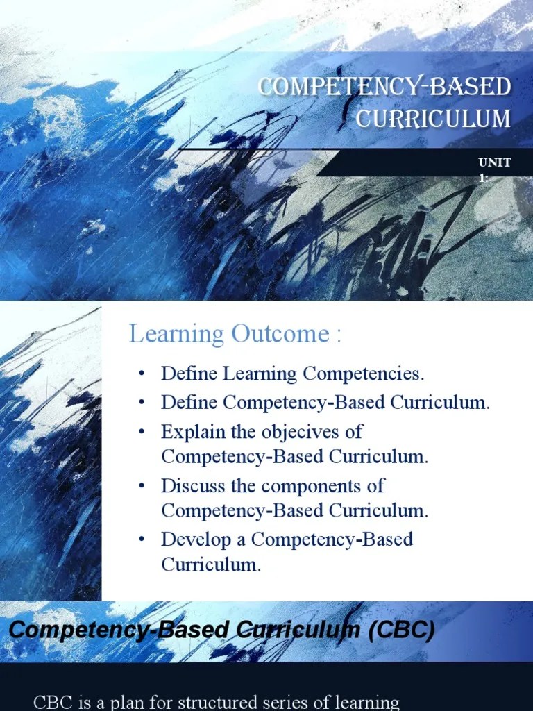 CompetencyBased Curriculum PDF Curriculum Learning