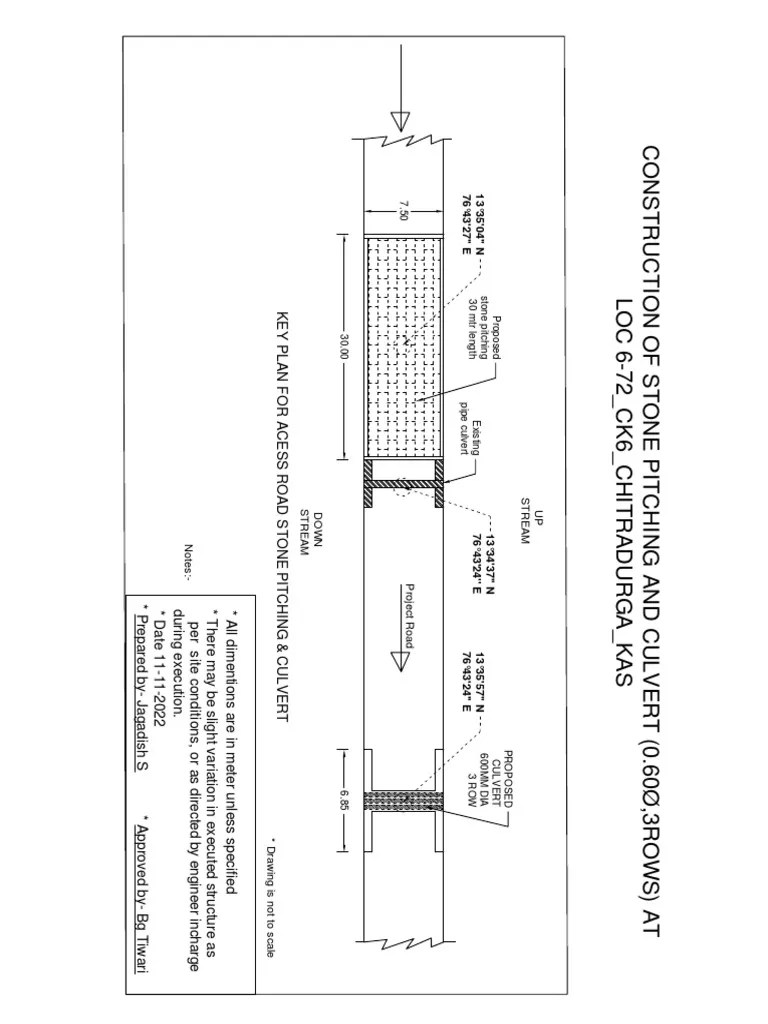 Key Plan For Hume Pipe Culvert and Stone Pitching Area PDF