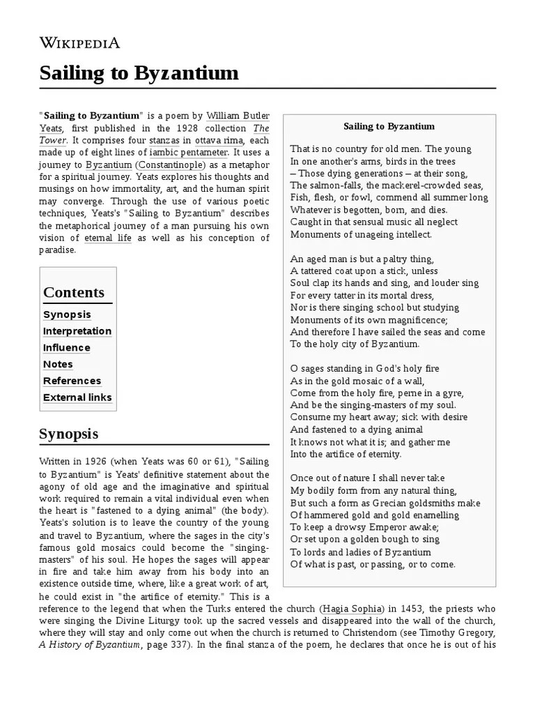 Sailing To Byzantium PDF