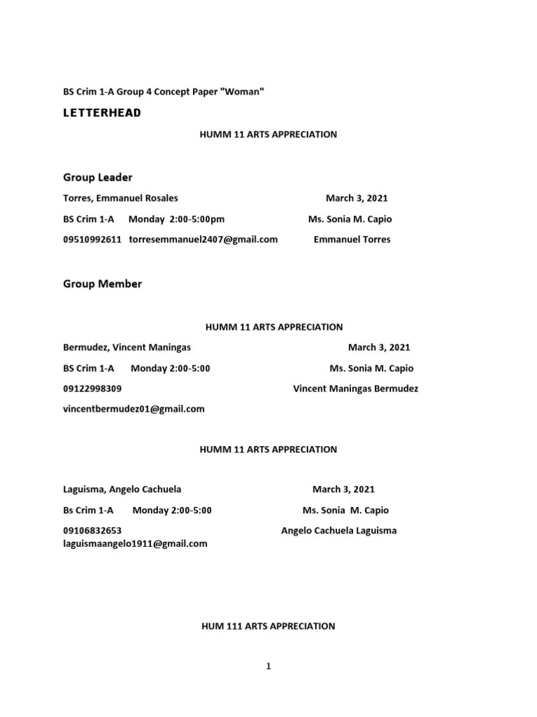 Concept Paper Art Appreciation PDF John Lennon Families Of The