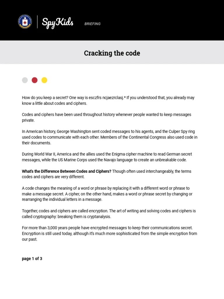Briefing Code Cracking PDF