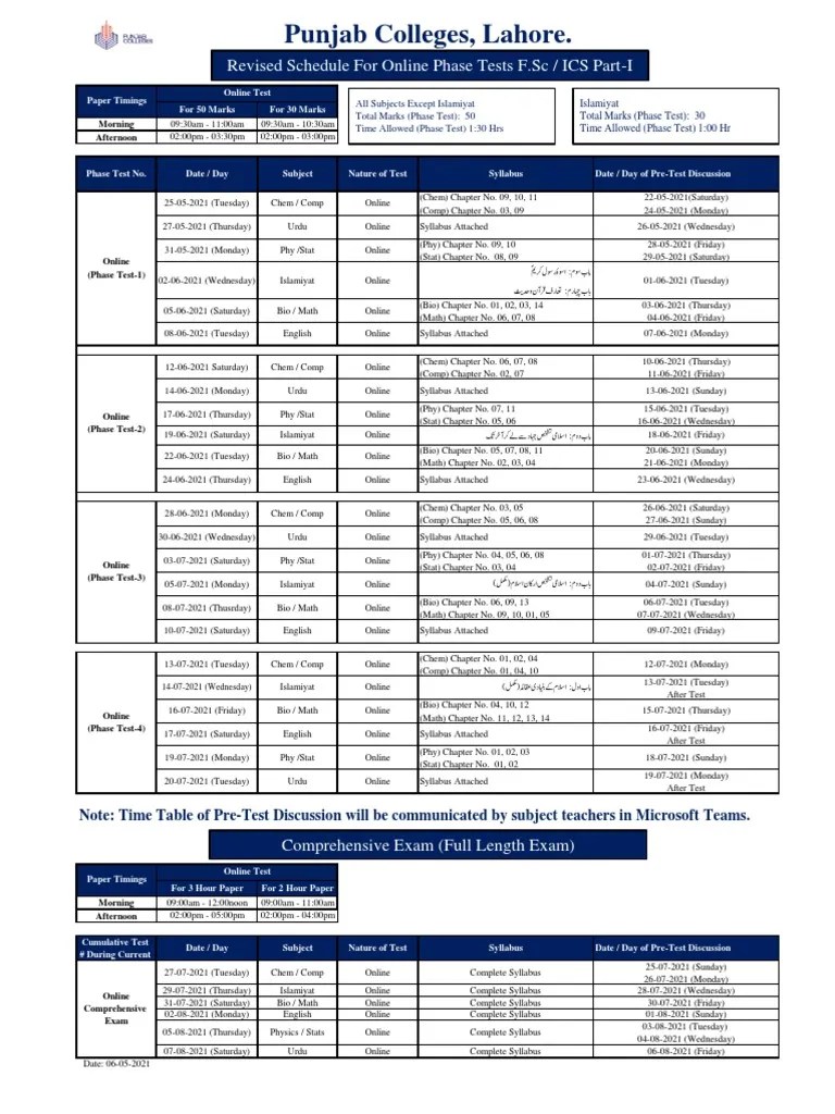 ICS Part 1 Test Schedule 2021 PDF Cognitive Science Linguistics