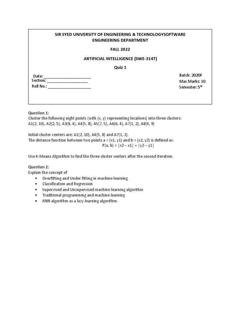 Quiz 1 (Section D) PDF