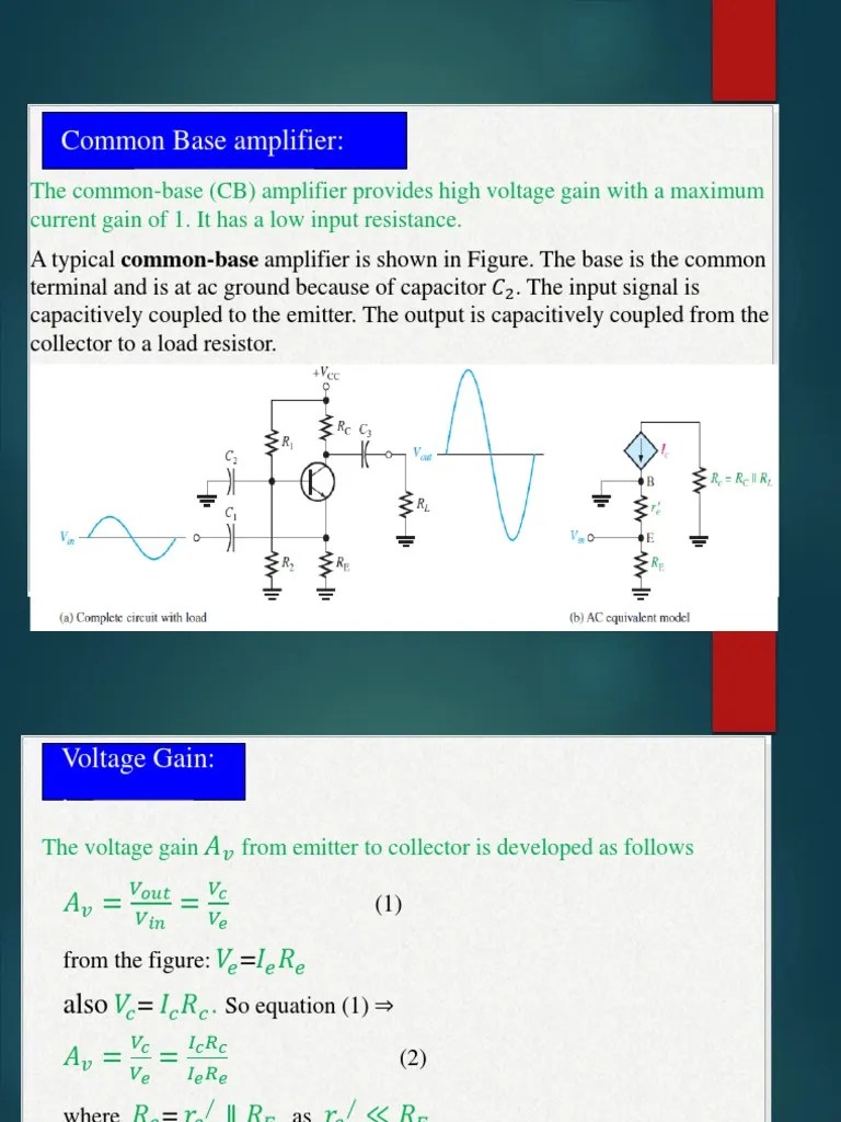 Common Base Amplifier PDF Amplifier Electronics