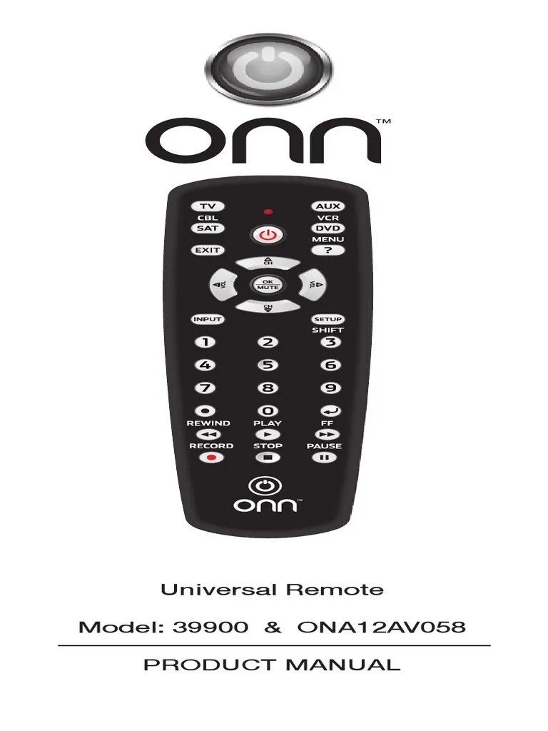 Onn Universal Remote 39900 Manual Original | PDF | Menu (Computing