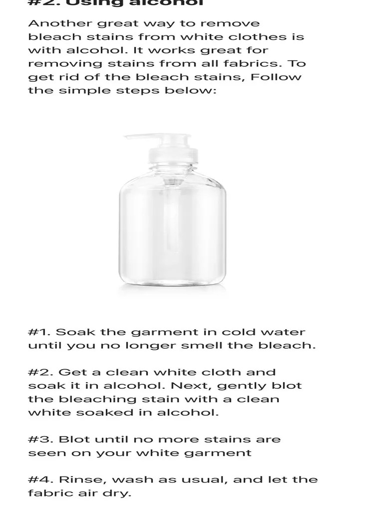 How To Remove Bleach Stains From White Clothes PDF Bleach Clothing