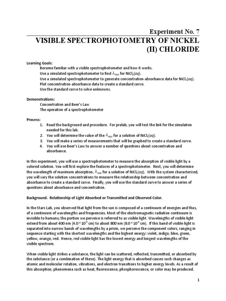 MATTHEW NAZARRO Chem 2208 Lab Experiment No. 8Visible