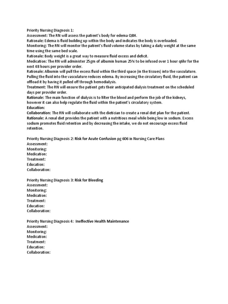 Priority Nursing Diagnosis 1 PDF