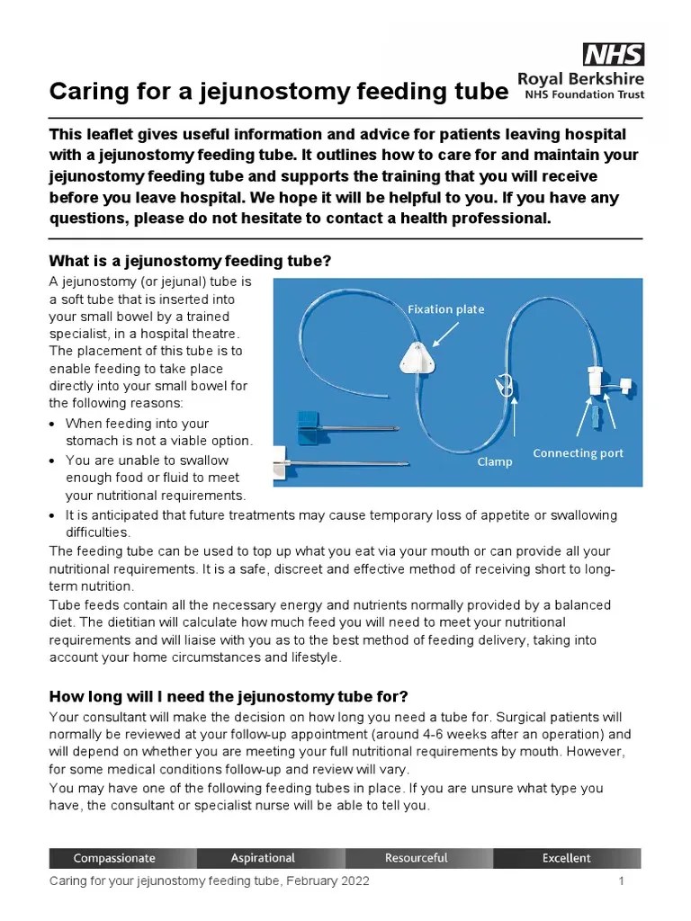 Caring For Your Jejunostomy Feeding Tube Feb22 PDF Dietitian