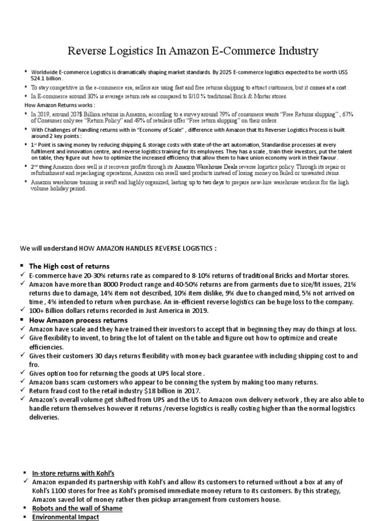 Optimizing Reverse Logistics How Amazon Handles HighVolume Returns