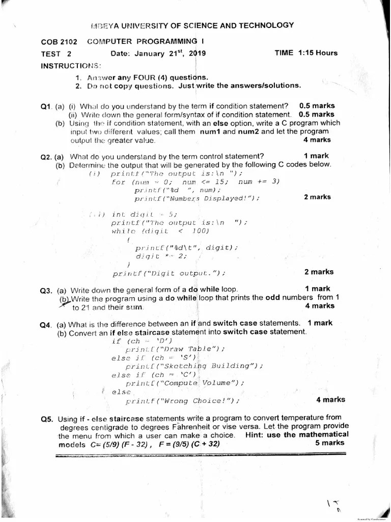 Computer Past Paper PDF