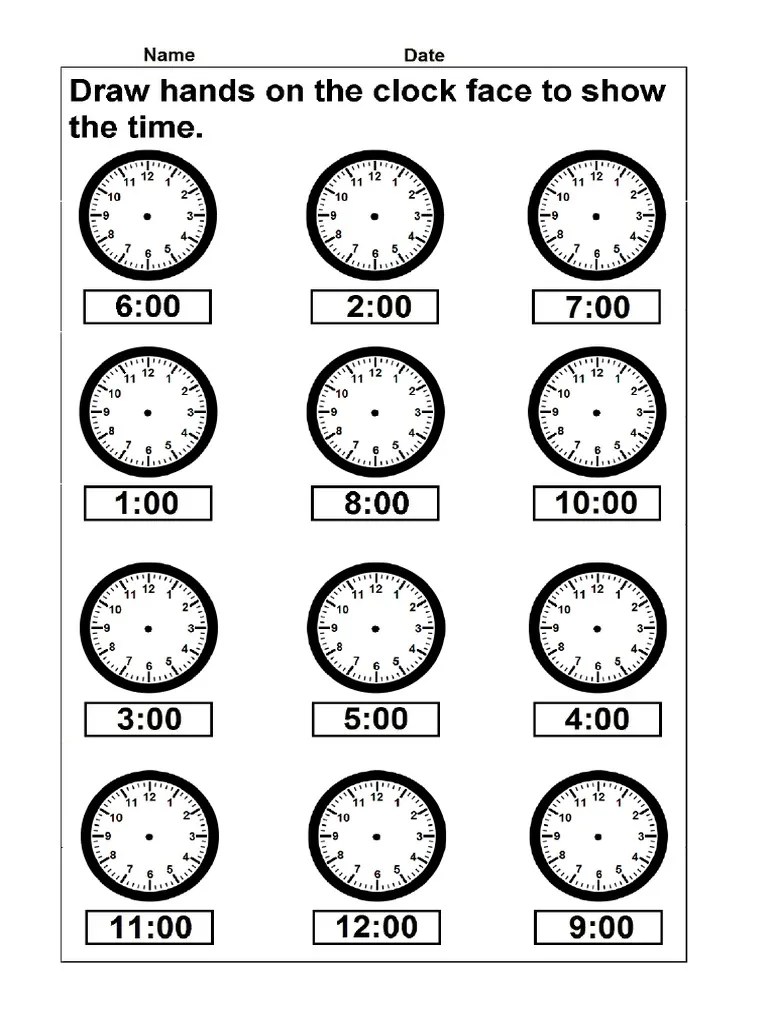 Clock Face PDF