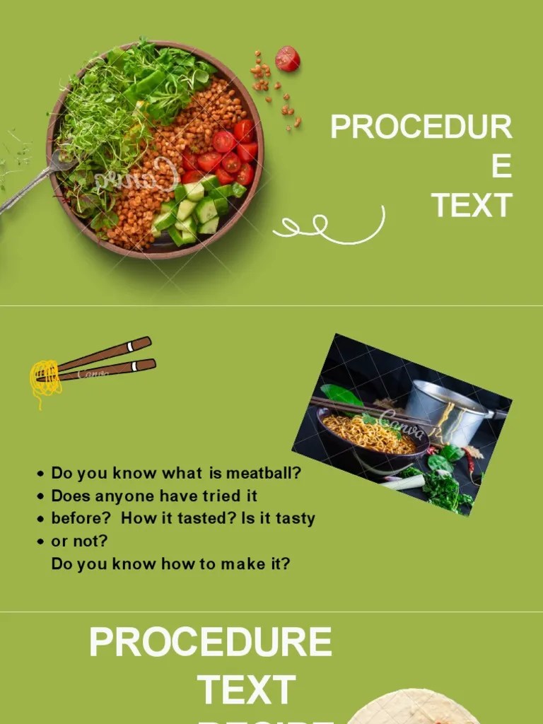 Procedure Text Recipe PDF Languages Foreign Language Studies