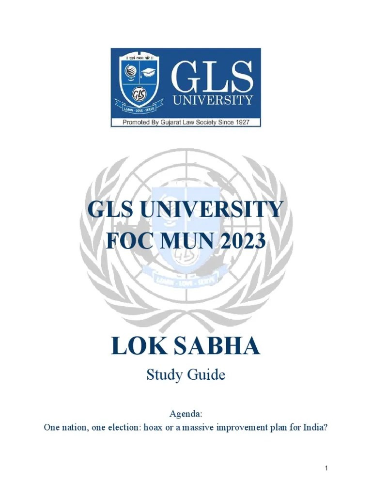 Lok Sabha Study Guide FOC MUN 2023 PDF Elections Governance