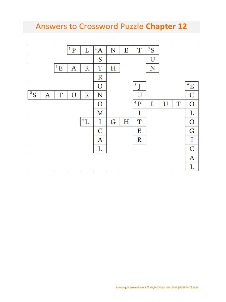 Answers To Crossword Puzzle Chapter 12 | PDF
