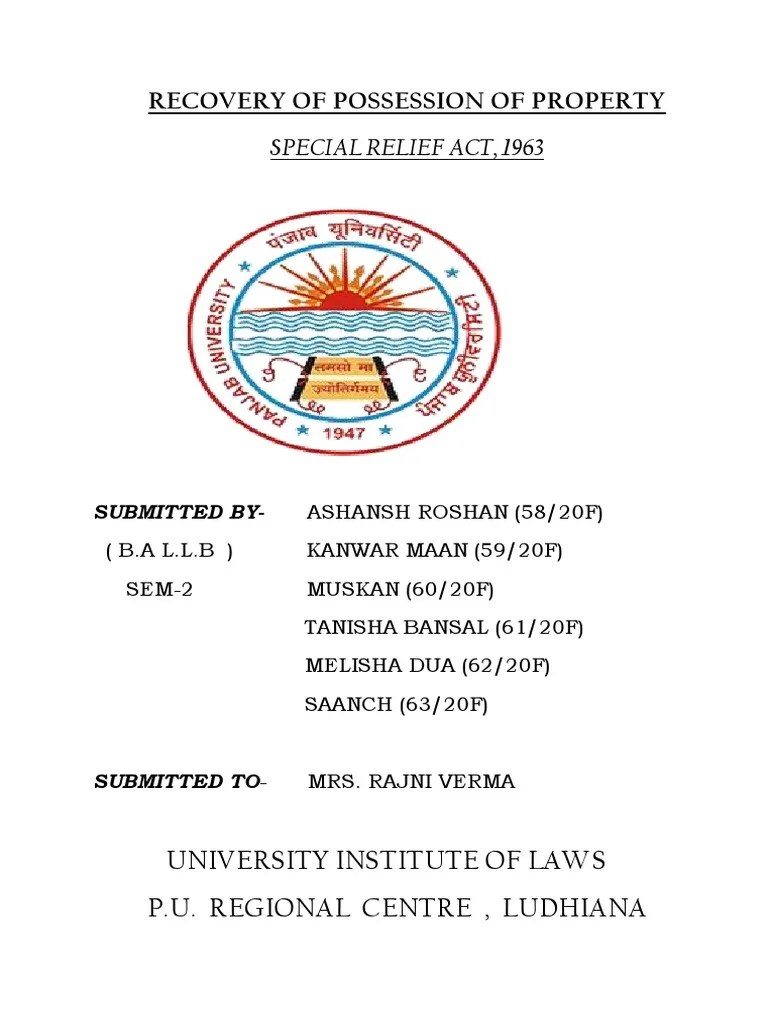 An Analysis of the Recovery of Possession of Property Act and its
