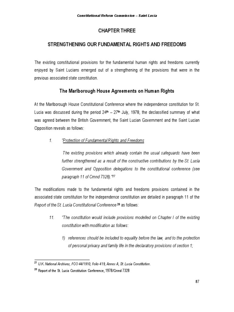 Constitutional Reform Commission Report Chapter 3 St. Lucia PDF