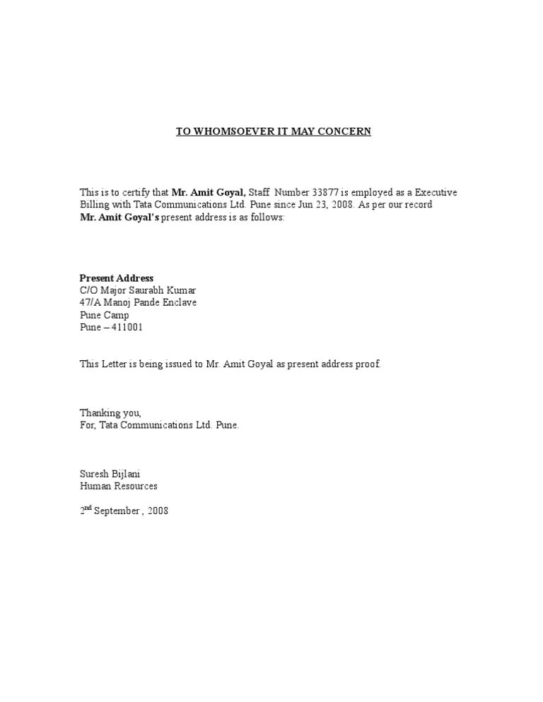 Address Proof Form 2012-2023